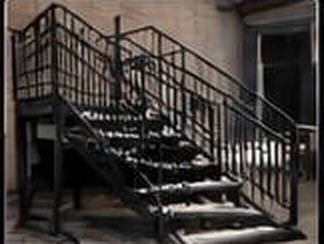 Custom welded steel stairs and handrails